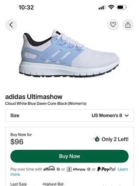 adidas Ultimashow Sneakers in White & Light Blue